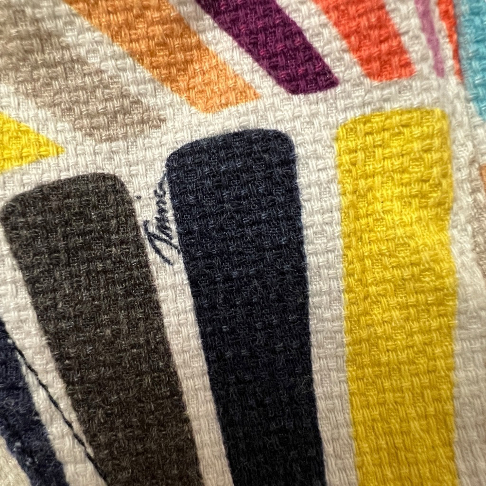 Trina Turk Multicolor Fan Print Sheath Dress Sleeveless Pockets Cotton Size 4 - Picture 8 of 16